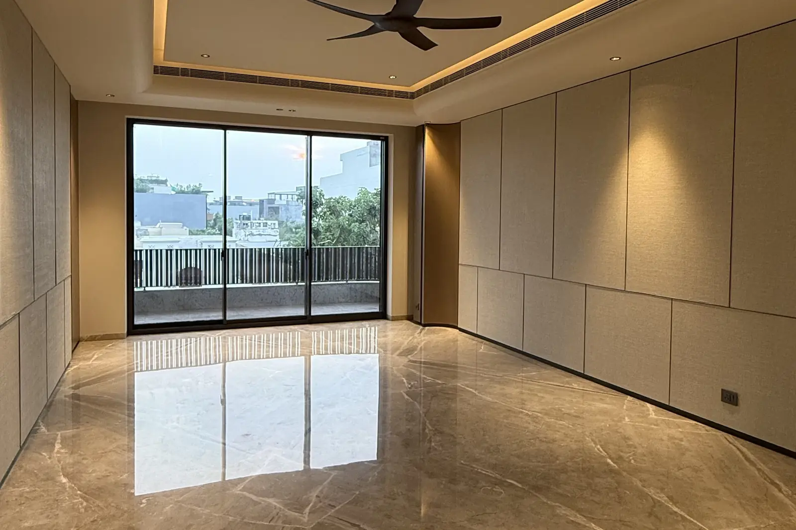 Premium Gurgaon builder floor reception room opening to a balcony