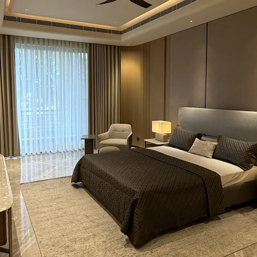 Bedroom in a premium builder floor in Gurgaon