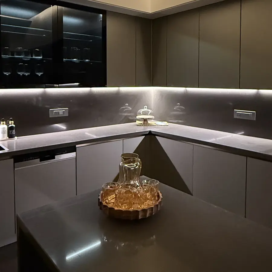 Kitchen counter in a luxury builder floor in Gurgaon