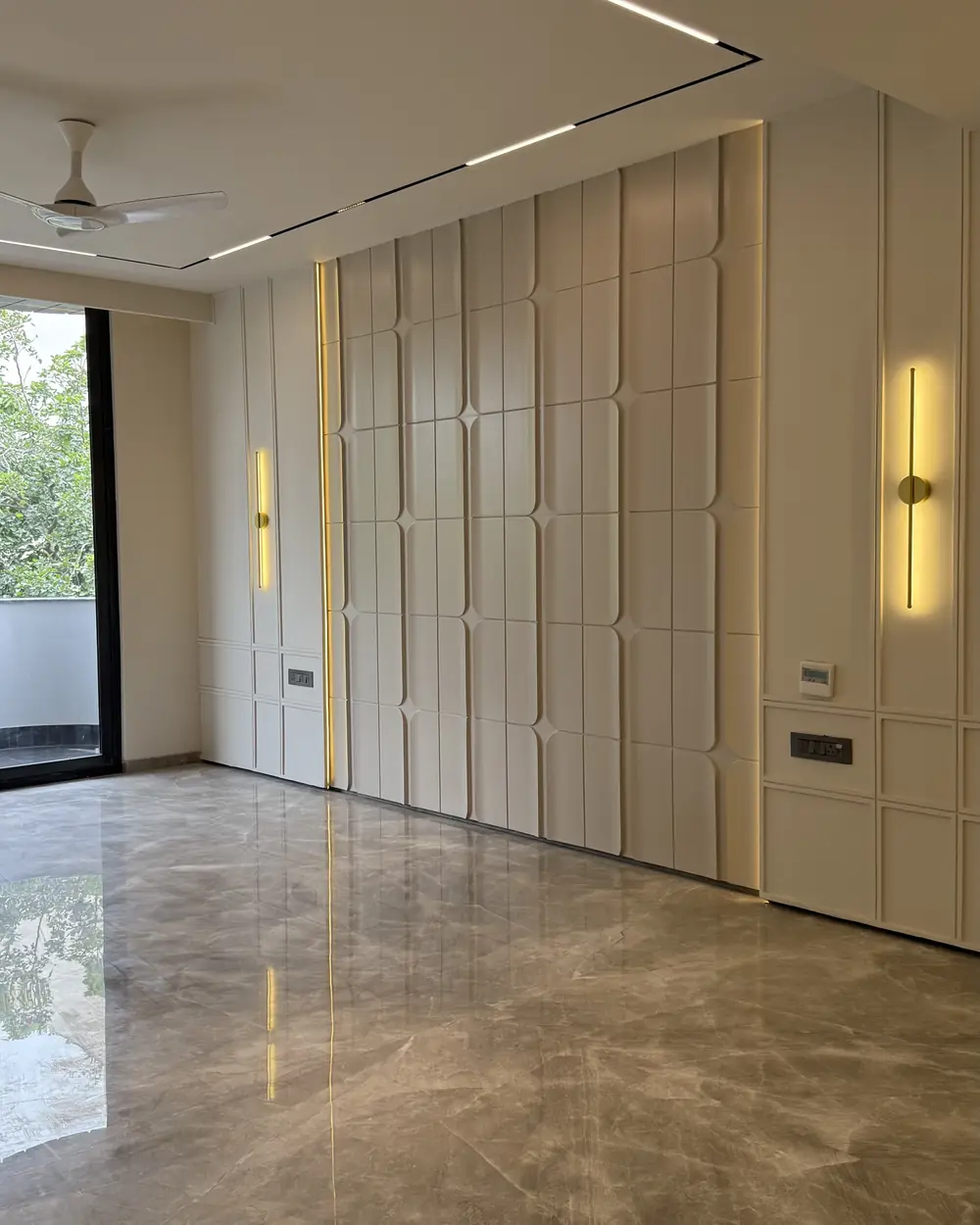 Panelled reception room in a premium builder floor in Gurgaon