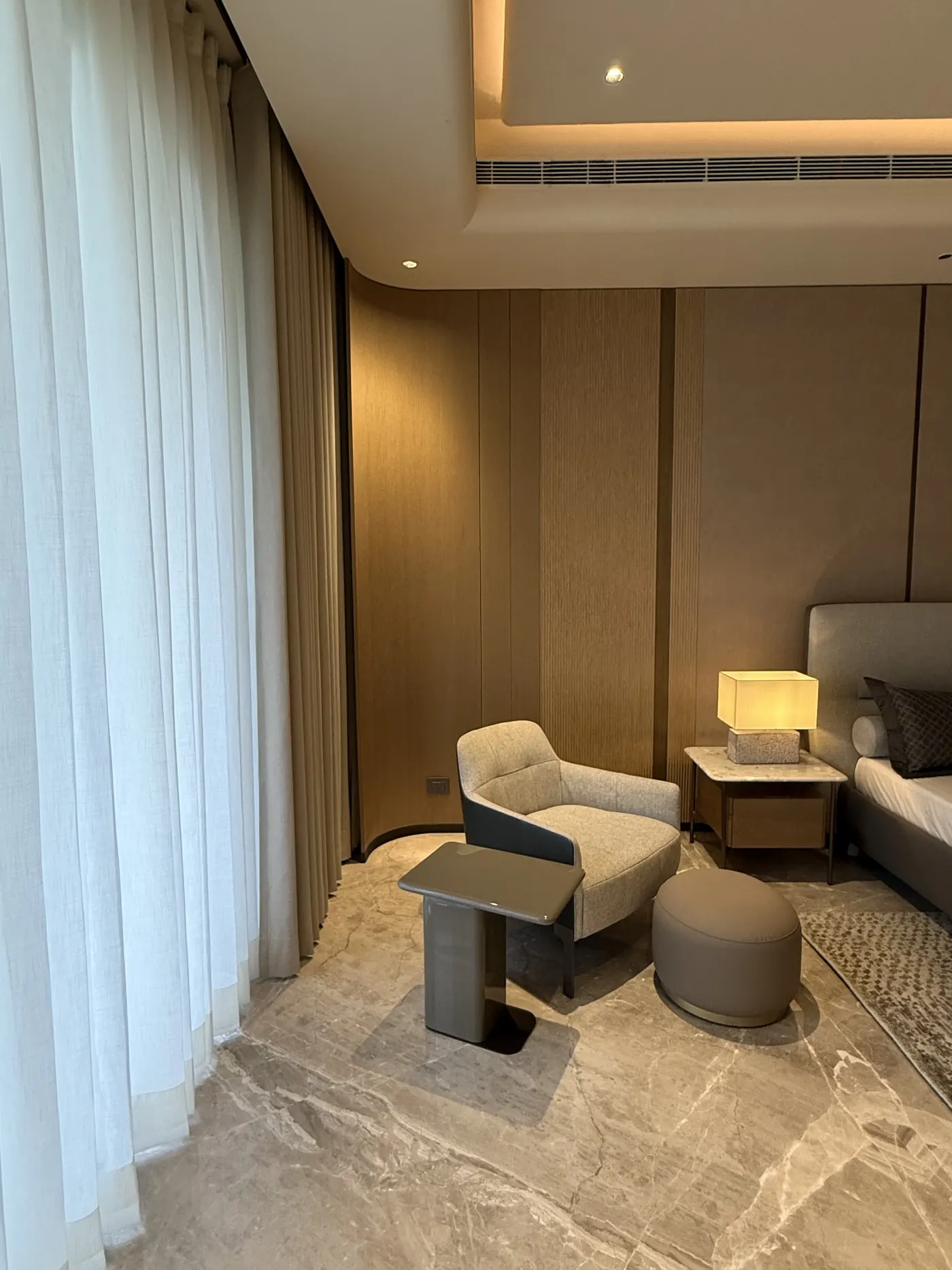 Sheer curtains and daylight in a luxury builder floor in Gurgaon